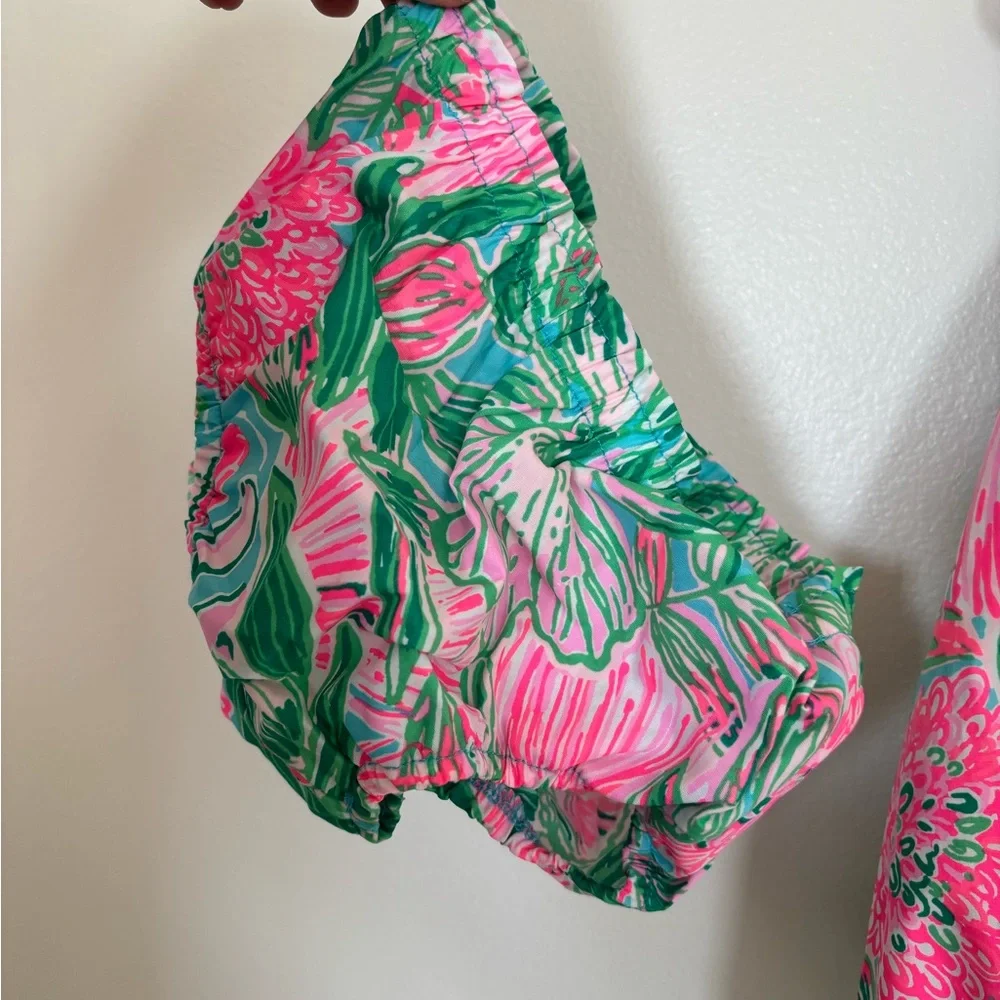 Lilly Pulitzer Pink and Green Baby  Tropical Bubble Dress - Picture 4 of 6